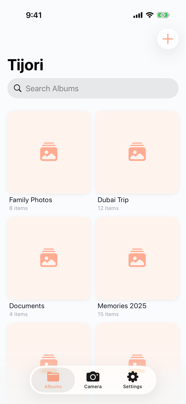 Tijori albums screen
